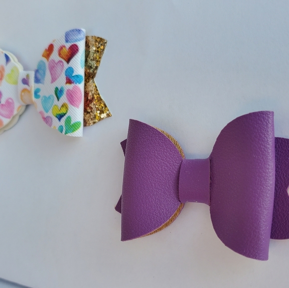 Heart and Violet Bow Set - Picture 3 of 3